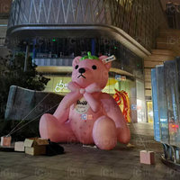 Ours rose gonflable géant de dessin animé, design personnalisé pour la décoration de fête