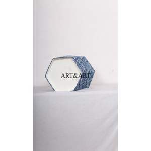 Hermoso Cubo de Basura Indio Hecho a Mano, Moderno, Elegante y Ecológico, con Tapa Abierta y Ruedas, 100% Algodón Estampado con Patrón GEOMÉTRICO - Product Image 5