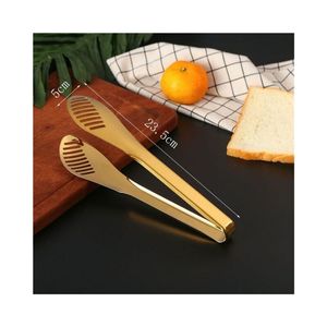 13cm Gold Mini Food Tongs 304 Stainless Steel Perforated Sugar Ice Tongs Small Serving Tongs for Buffet Salad <b>BBQ</b> Bar Kitchen - Product Image 5