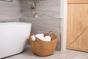 Panier multi-usages en jacinthe d'eau tissée à la main en gros pour table, cuisine, café, décoration intérieure, artisanat naturel rustique - Product Image 6