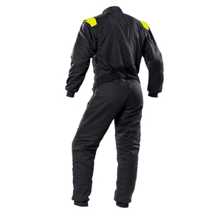 Combinaison de course moto homme noire et jaune à blocs de couleur, manches longues, respirante, en polyester, toutes saisons, vente en gros - Product Image 2