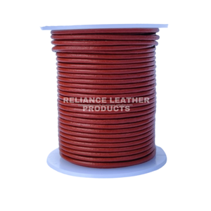 Cordón de cuero redondo bronceado Tamaños y colores personalizados Cuero de grano completo Premium para manualidades de joyería y bricolaje Proveedor indio OEM ODM - Product Image 1