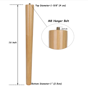 Solid Wood Tapered Round Table <b>Legs</b> <b>for</b> Coffee Table End Table Side Table Chair DIY Furniture Natural Finish - Product Image 4