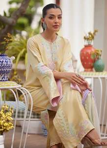 Pakistani Silk Summer Embroidered Formal Wedding Party Dresses for Women Knee-Length Wrinkle Free & Quick Dry - Product Image 4