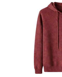 Sudadera con Capucha para Hombre, Color Granate, de Algodón y Felpa, Manga Larga, Informal, con Cordón Ajustable, Ropa de Calle para Invierno - Product Image 3