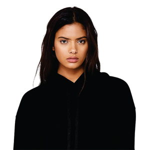 Sudadera con Capucha Corta Negra Personalizada para Mujer, de Color Sólido, Tejida en Algodón, Informal, para Otoño, con Mangas Largas - Product Image 4