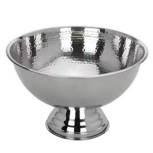 Cubo de hielo de acero inoxidable martillado con asas de cuero, enfriador de vino aislado a prueba de fugas para camping, bar, hotel, fiestas - Product Image 5