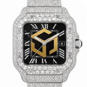 Reloj de Pulsera de Cuarzo de Lujo con Diamantes de Imitación Moissanite, Estilo Hip Hop, para Hombre, Poligonal, Analógico - Product Image 5