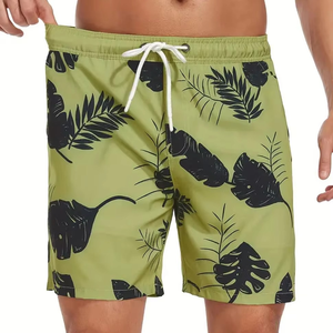 Shorts de Playa con Estampado de Hojas Tropicales de Alta Calidad, Ligeros, de Secado Rápido, con Cordón Ajustable, para Vacaciones de Verano, Fiestas en la Piscina, Estilo Casual - Product Image 6