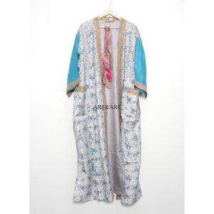 Kimono en soie vintage bohème hippie pour femme, long, respirant, lisse, avec cordon de serrage, sexy, peignoir, robe de nuit - Product Image 5