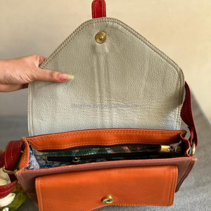 New Western Stylish Multi Recycled Leather Stubby <b>Color</b> Sling Bag High Quality Leather Handbag Colourful Women Side Sling Bags - Product Image 6