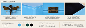 Luxury Turquoise Mirror <b>Glass</b> Decorative Storage Box Set Dragonfly <b>Knob</b> Premium Jewelry Vanity Organizer Boxes Home Decor - Product Image 5