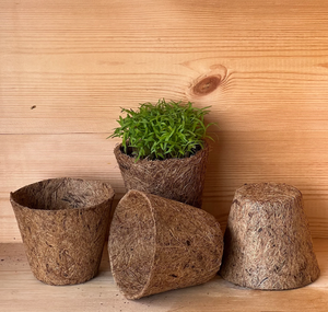 Pots en fibre de coco écologiques vintage, pots carrés en fibre de coco organique pour semis et plantes - Product Image 4