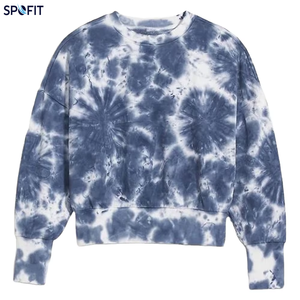 เสื้อสเวตเชิ้ตคอกลมแบบย้อมสีตามสั่งสำหรับผู้ชายและผู้หญิง ทรงโอเวอร์ไซส์ สไตล์ลำลอง สตรีทแวร์ แขนยาว ผ้าฝ้ายฟลีซ - Product Image 1