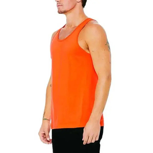 Débardeur de sport pour homme, très populaire, uni, respirant, en polyester et élasthanne, coupe ajustée, avec perforations, en coton tricoté - Product Image 2
