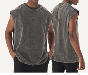 เสื้อยืดแขนกุดพิมพ์ลายกราฟิกสไตล์สตรีทแวร์ ล้างสีแบบแอซิด ทรงยาว ระบายอากาศได้ดี กันยับ เสื้อกล้ามลำลอง ชุดออกกำลังกาย - Product Image 5