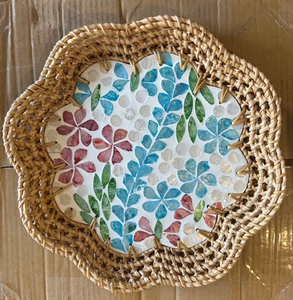 Wholesale Mother of Pearl Rattan <b>Storage</b> <b>Tray</b> With Handcrafted Finishing Work in cheap Prices for wedding - Product Image 1