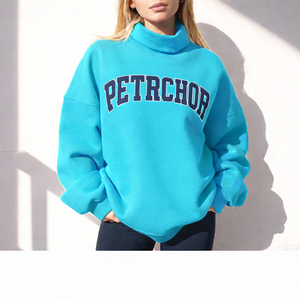 Sudadera oversize con cuello simulado para mujer, estilo casual y holgado, ideal para invierno y streetwear. - Product Image 5