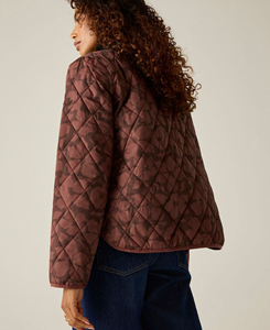 Chaqueta Acolchada de Camuflaje Estilo Vintage para Mujer, Chaqueta Corta con Bolsillo de Parche, Moda Otoñal, 280 Gramos - Product Image 3