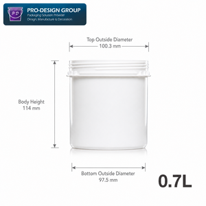 Seau en plastique à large ouverture de 0,7 L avec couvercle à vis pour l'emballage de pâte pigmentée, pot de stockage de produits chimiques étanche - Product Image 4