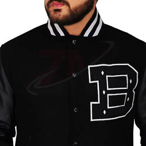 Chaqueta Letterman 100% Poliéster, Manga Larga, Detalles Bordados, Acabado Cortavientos y Cierre de Botones, Diseño de Logotipo Personalizado - Product Image 5