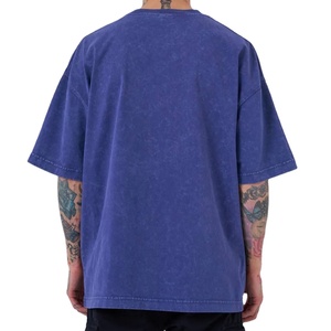 Camiseta Vintage de Punto 100% Algodón para Hombre, Talla Grande, 250 g/m², Corte Holgado, Antiarrugas, Cuello Redondo - Product Image 2