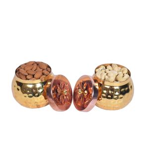 Tarro de almacenamiento de cobre tradicional hecho a mano con tapa, contenedor de cocina para té, café, azúcar, especias, alimentos secos, organizador de despensa - Product Image 3