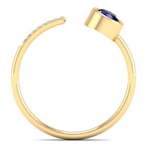 Anillo de Plata de Ley 925 con Moissanita y Zafiro Azul de 0.5 Quilates, Corte Ovalado, para Mujer, Precio al por Mayor REYES - Product Image 4