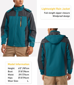 MARUF MFG CO New Trend Fashion <b>Men</b> Lake Blue Custom Logo Eco-Friendly Quick Dry <b>Lightweight</b> Waterproof Breathable Winter <b>Jacket</b> - Product Image 2