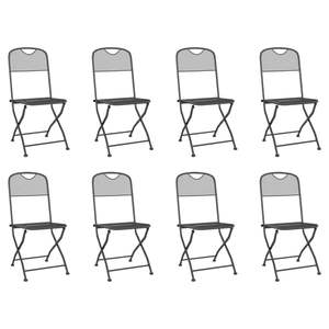 Juego de comedor de patio de 9 piezas con malla metálica antracita, muebles de exterior duraderos - Product Image 3