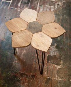 Flower Shape Wooden <b>Coffee</b> <b>Table</b> Set Antique Style Teak Living Room Side <b>Tables</b> Patio Furniture - Product Image 4