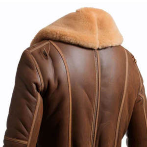 <b>Men</b> Genuine Leather <b>Jacket</b> Vintage Western Style Casual Zip Front Soft Durable Regular Fit Outerwear - Product Image 4