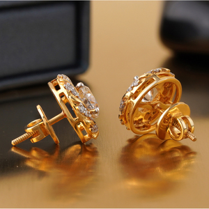 Pendientes de Aro Espiral de Oro de 14K con Halo de Diamantes Redondos Cultivados en Laboratorio de 2.72 CT, Oro Amarillo PT950, Oro Sólido - Product Image 4