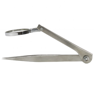 Pince à épiler professionnelle à pointe droite en acier inoxydable avec loupe dégagement non magnétique souple pour la fabrication de bijoux - Product Image 1