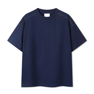 Camiseta personalizada con cuello redondo para hombre, unisex, de algodón 100% grueso, corte holgado, manga corta estampada, hombros caídos. - Product Image 2