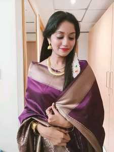 Sari de Seda Morado, Vestimenta Étnica Tradicional para Bodas y Fiestas, Estilo Indio-Pakistaní para Mujeres - Product Image 2