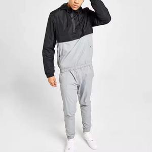 Factory Direct Selling Solid Color Lightweight Polyester Nylon <b>Wind</b> <b>Breaker</b> Custom Logo Streetwear Tracksuit for Men - Product Image 1