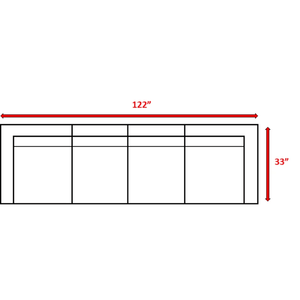 Ensemble de meubles de patio modulaires en rotin, 4 pièces, entièrement assemblé, avec coussins confortables - Product Image 6