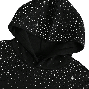 Sudadera con Capucha Personalizada con Logotipo de Diamantes de Imitación para Hombre, Estilo Urbano, Gruesa, Oversize, Lisa, Y2K, con Gráfico de Esqueleto de Cristal - Product Image 3