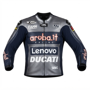 Men’s Ducati Cowhide Leather <b>Racing</b> <b>Jacket</b>/Chaqueta MotoCP Style CE Level 2 Armor Motorcycle Track Riding Protective Gear CE - Product Image 1