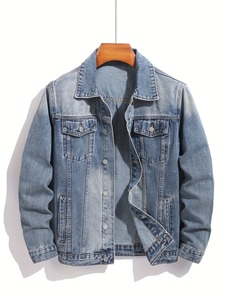 Hot Selling Men's <b>Coats</b> Classic Trendy Fashion Blue <b>Denim</b> Jacket Men Jean Slim Male Casual Cowboy Jackets Regular Fit Autumn - Product Image 1