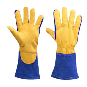 Gants industriels en cuir pleine fleur de vachette de qualité supérieure, anti-chaleur, anti-étincelles, pour la lutte contre les incendies, la soudure TIG/MIG, protection des mains et des bras - Product Image 6