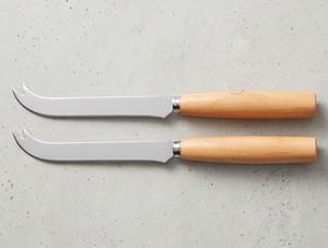 Ensemble de 2 couteaux à fromage et à beurre faits à la main, couverts en acier inoxydable de qualité supérieure avec manche en bois pour la maison et la cuisine - Product Image 3