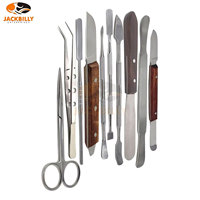 Lot de 10 outils de sculpture de cire manuels en acier inoxydable pour laboratoire dentaire, spatules de mélange, kit de couteaux à alginate, usage hospitalier, garantie à vie