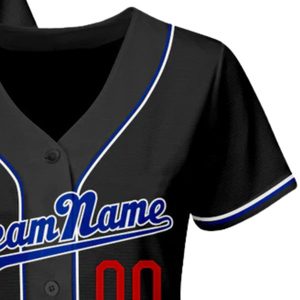 Camiseta de Béisbol Negra y Roja para Hombre, con Botones al Frente, Uniforme Deportivo Ligero para Práctica y Juego - Product Image 4