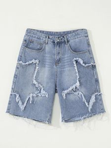 Pantalones Cortos de Mezclilla Vintage para Hombre, Cintura Alta, Rotos, Estilo Casual Urbano, 100% Algodón - Product Image 1
