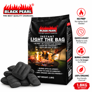 Briquettes de coque de noix de coco de qualité restaurant Black Pearl pour grillades du jardin au bistro – Allumez votre expertise et sublimez vos créations - Product Image 1