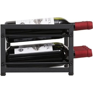 Pine Wood Industrial 8-Bottle Wine Rack <b>Black</b> Metal <b>Frame</b> Wholesale Moradabad - Product Image 4