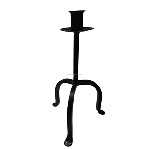 Petits bougeoirs en fer forgé antiques bougeoirs en fer ensemble de 2 bases de trépied pour mariage et fête décoratifs à la maison - Product Image 1