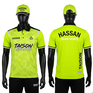 เสื้อสนุกเกอร์ชาย 160 GSM โพลีเอสเตอร์ ระบายอากาศ แห้งเร็ว สีเขียวนีออน คอปกสีดำ ลายพิมพ์ด้านหน้า โลโก้พิมพ์แบบ Sublimation ตามสั่ง - Product Image 1